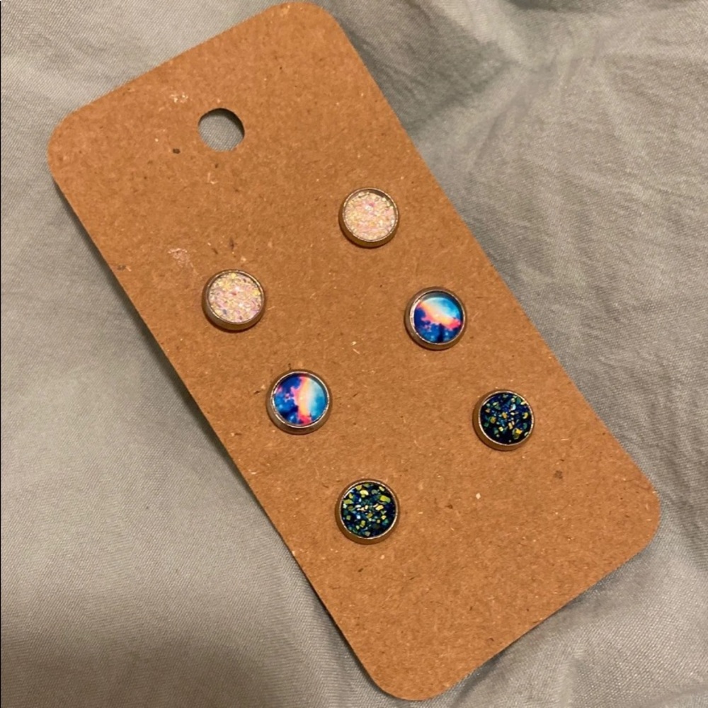 Faux Druzy Stud Earrings